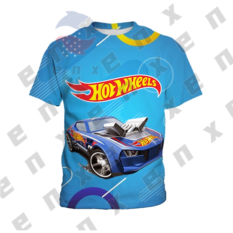 Hot Wheels Áo Thun Sát Nách In Hình Xe Hơi Hoạt Họa Thời Trang Mùa Hè Cho Bé