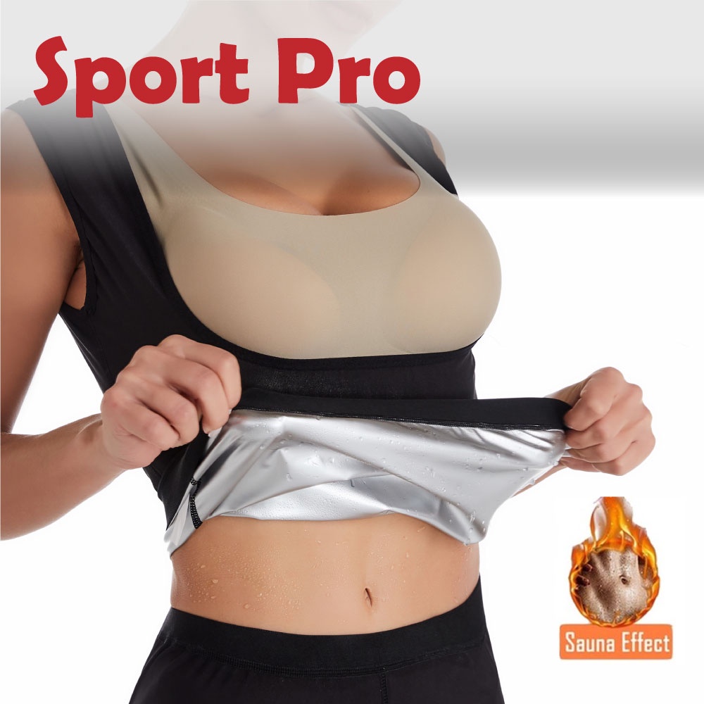 Áo Sinh Nhiệt Hở Ngực Phủ Bạc Nano Hỗ Trợ Giảm Eo, Đổ Mồ Hôi, Đốt Cháy Mỡ Bụng Big size [Tráng Bạc Full]