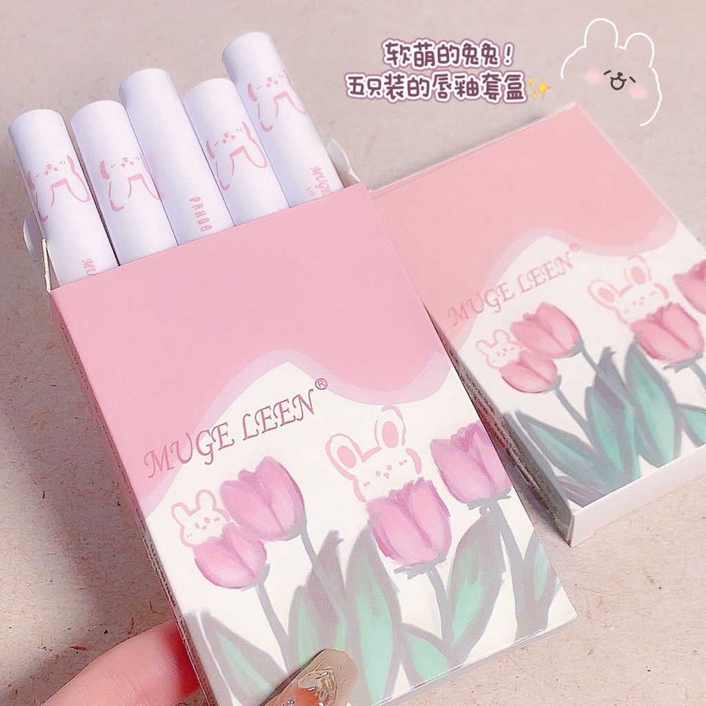 Set 5 Thỏi Son Lì Muge LEEN Tulip Không Phai Màu