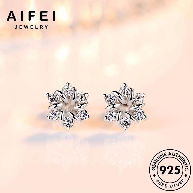 AIFEI JEWELRY quốc thật sức tai tròn thời moissanite nữ bông 925 trang Thời khuyên hàn trang kiện tua thời xỏ nguyên bản hoa bạc cương kim phụ vành E23