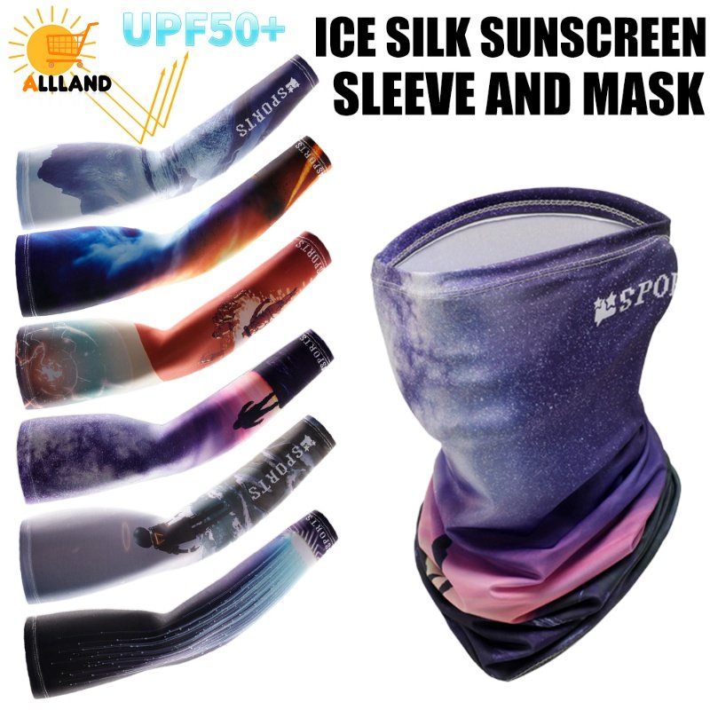 Vỏ Bọc Cánh Tay Chống Nắng / Tia UV Bằng Lụa Lạnh In Họa Tiết Phong Cảnh Thời Trang Mùa