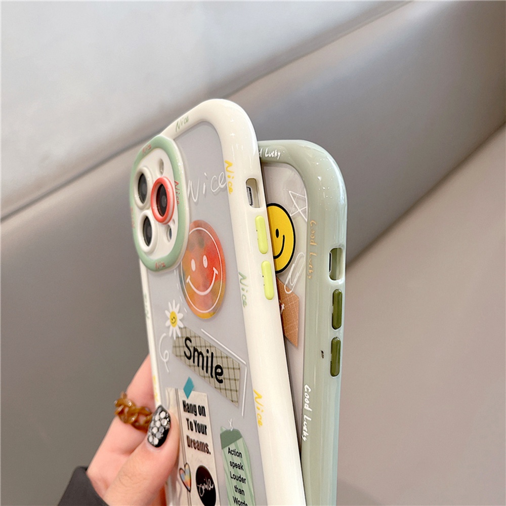 Ốp Điện Thoại TPU Mềm Trong Suốt Họa Tiết Mặt Cười Chống Sốc Chống Bụi Cho IPhone 11 12 13 14 Pro Max
