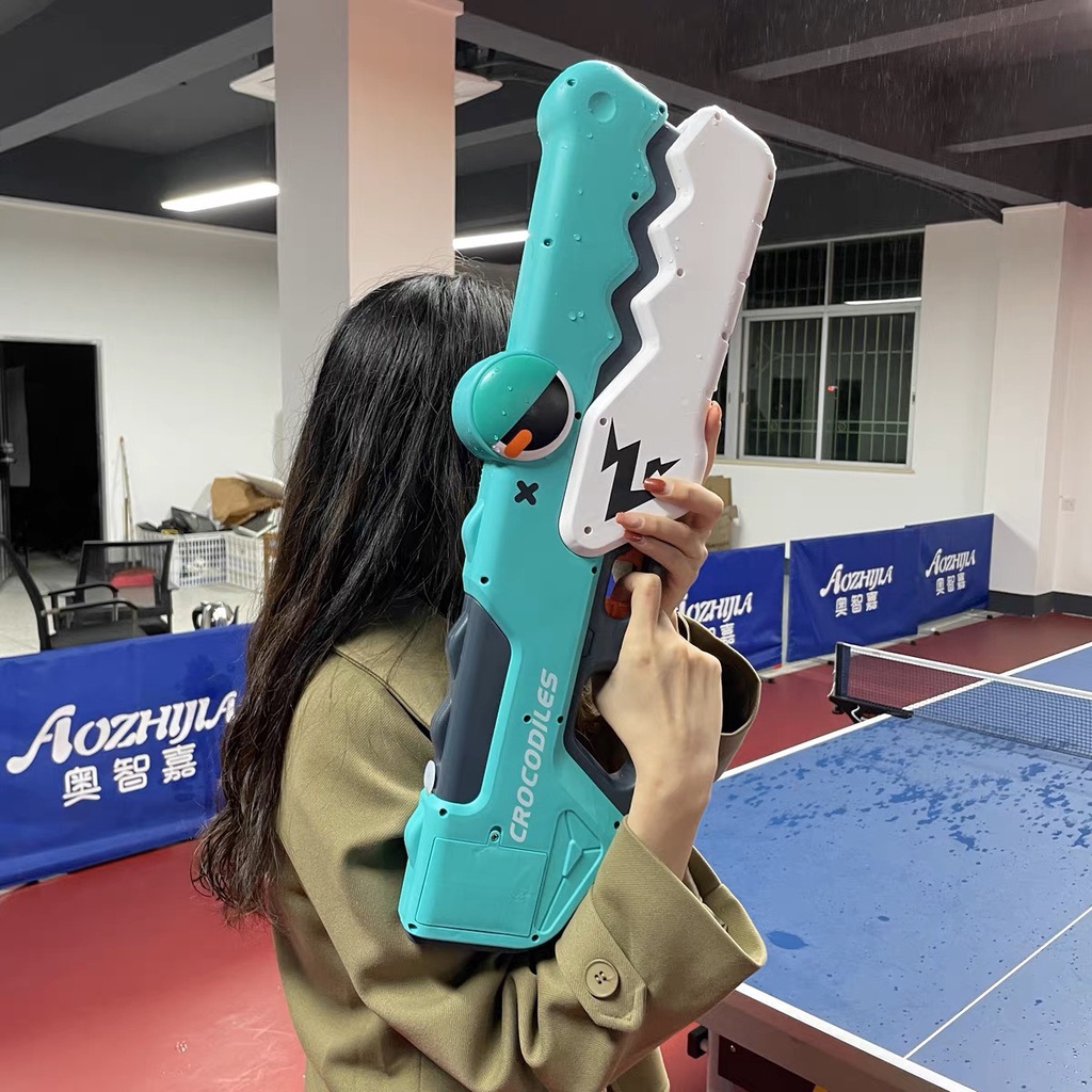 (chạy pin) Đồ chơi súng phun nước tự động pin sạc, tự động hút nước cỡ lớn mẫu cá sấu