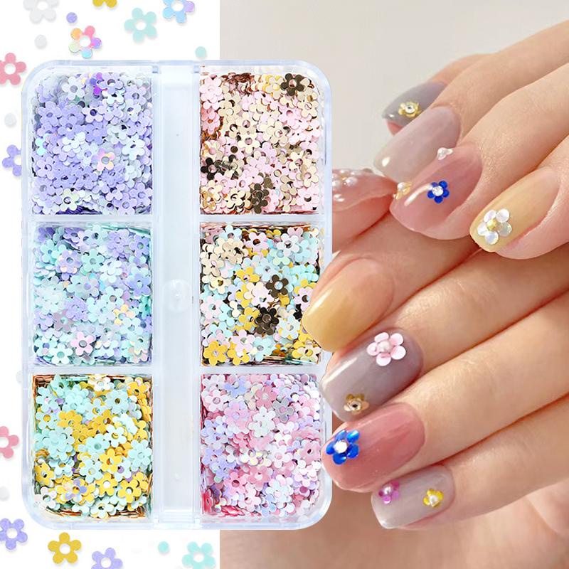 Hộp 6 ngăn UR SUGAR đựng phụ kiện trang trí móng tay nghệ thuật