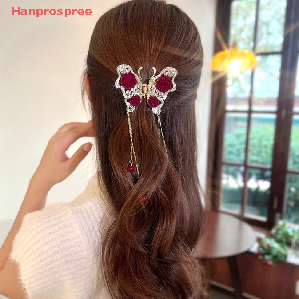 Kẹp Tóc Hình Cá Mập Đính Đá Phối Tua Rua Thời Trang Cho Nữ