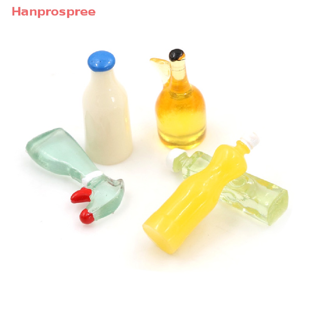 Set 5 Bình Nhựa Đựng Hoa Quả 3cm Tỉ Lệ 1: 12 Trang Trí Nhà Búp Bê