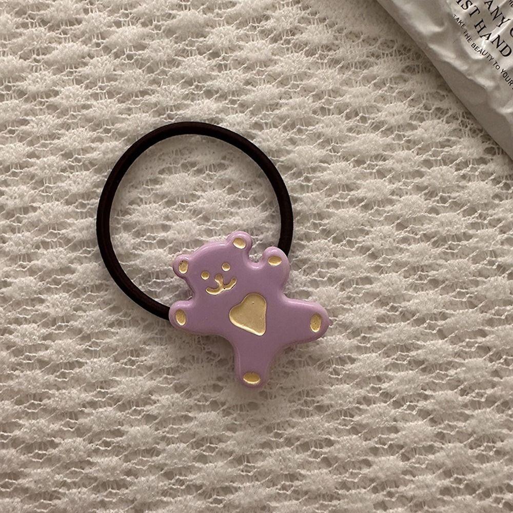 LOMBARD Dây Cột Tóc Đuôi Ngựa Hình Gấu Ngọt Ngào Cho Nữ Giá Đỡ