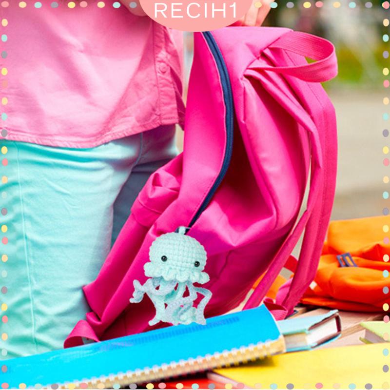 [Recih] Bộ Đồ Chơi Đan Móc Bằng Tay Hình Sứa Biển / Động Vật Thủ Công Để Bàn Trang Trí Cho Người Mới Bắt Đầu
