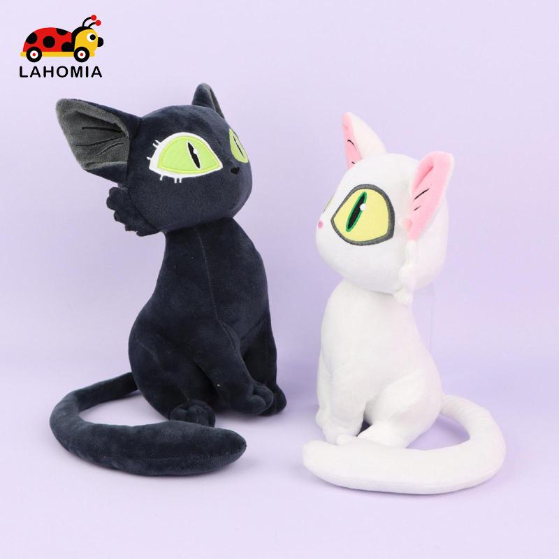 Đồ chơi nhồi bông LAHOMIA thiết kế mèo Suzume no Tojimari Daijin trắng đen trang trí nội thất đáng yêu