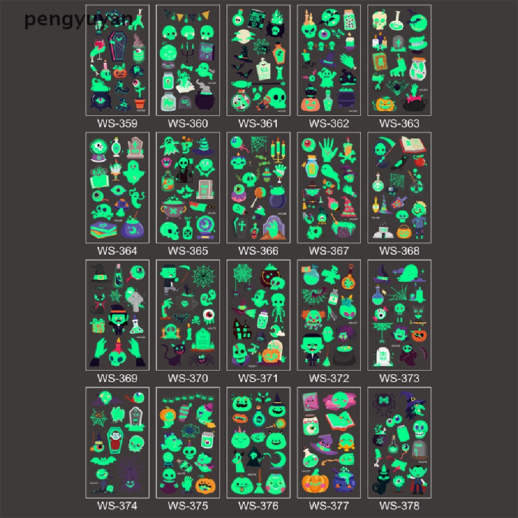 [pengyuyan] Hình Xăm Phát Sáng Trong Bóng Tối Trang Trí Tiệc Halloween