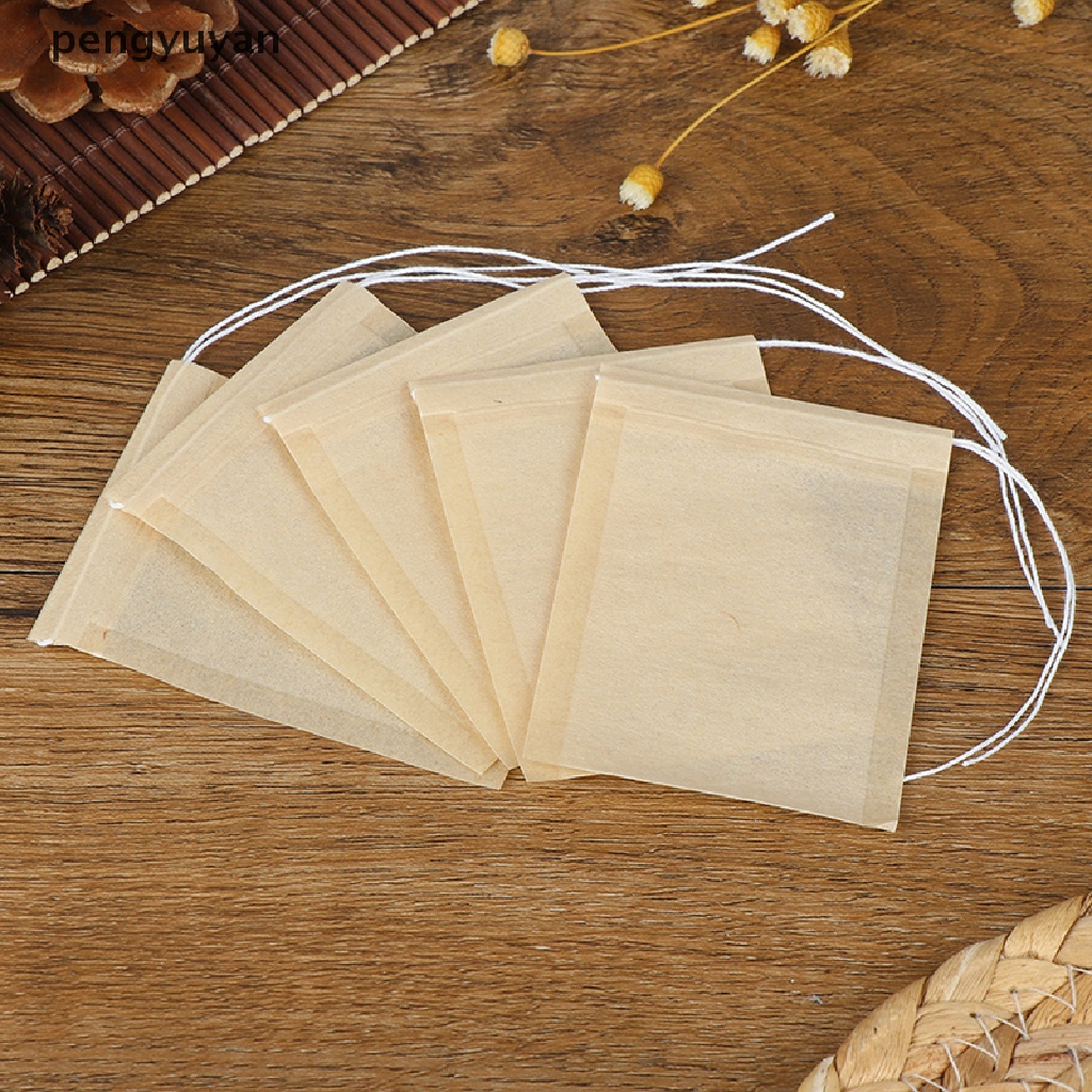 Set 100 Túi Lọc Trà Bằng Giấy Rỗng Có Dây Rút