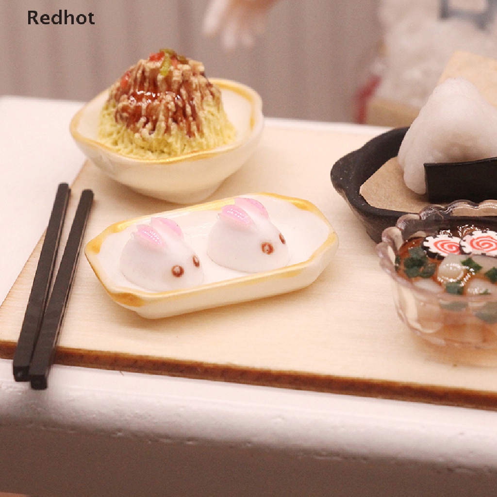 &lt; Redhot &gt; Bộ Đồ Ăn Sáng Trang Trí Nhà Búp Bê 1: 12