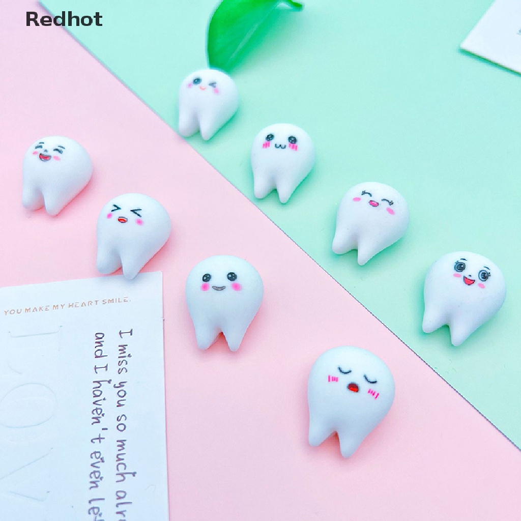 < Redhot > Bộ 2 Đồ Trang Trí Răng Nhựa Phát Quang Hình Biểu Tượng Cảm Xúc Hoạt Hình Dễ Thương