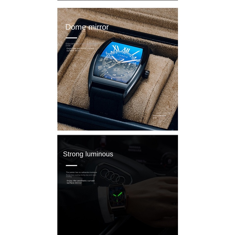 Đồng Hồ FENSIR Nam Hiển Thị Lịch Dây Da Thời Trang