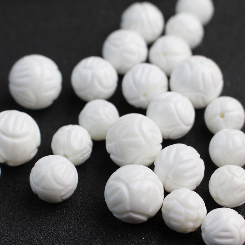 Chuỗi Hạt Pha Lê Hình Vỏ Sò / Hoa Sen Màu Trắng Dùng Làm Trang Sức DIY