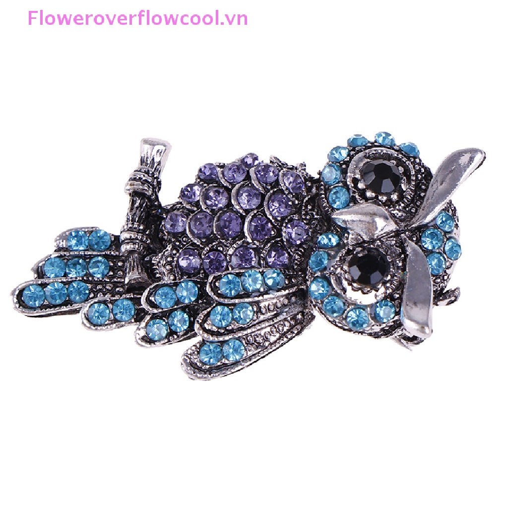 Ghim Cài Áo Hình Con Cú Đính Đá Nhân Tạo Thời Trang