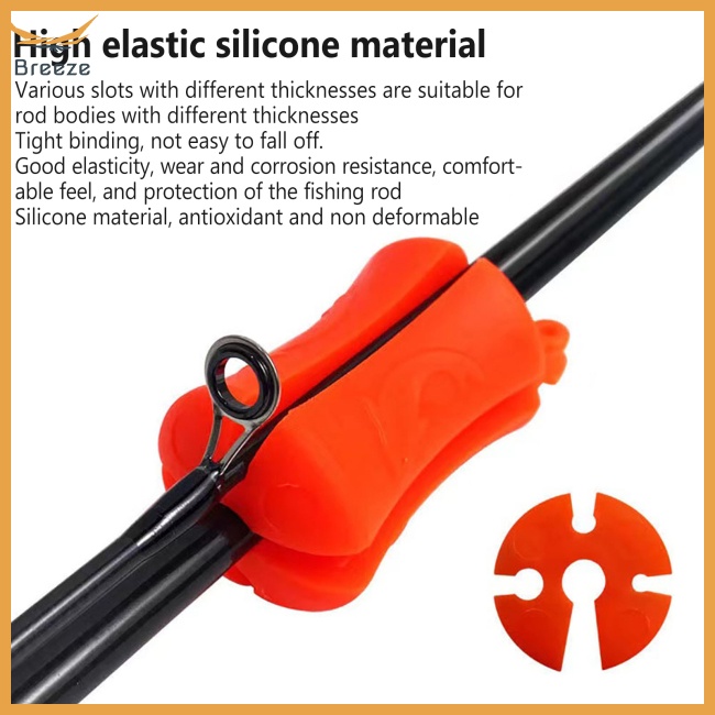 4 Phụ Kiện Quấn Cố Định Cần Câu Cá Bằng Silicon Mềm Chống Trượt Đa Năng