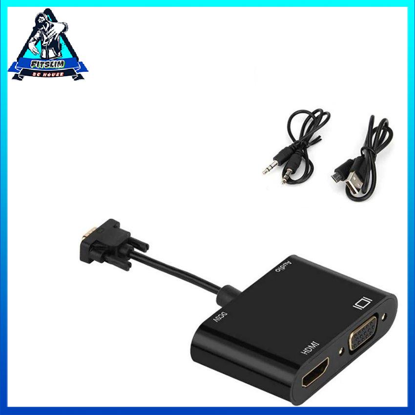 Bộ Chuyển Đổi Màn Hình Vga Sang Hdmi Tương Thích 2 Trong 1 Cáp Âm Thanh Video Độ Nét Cao