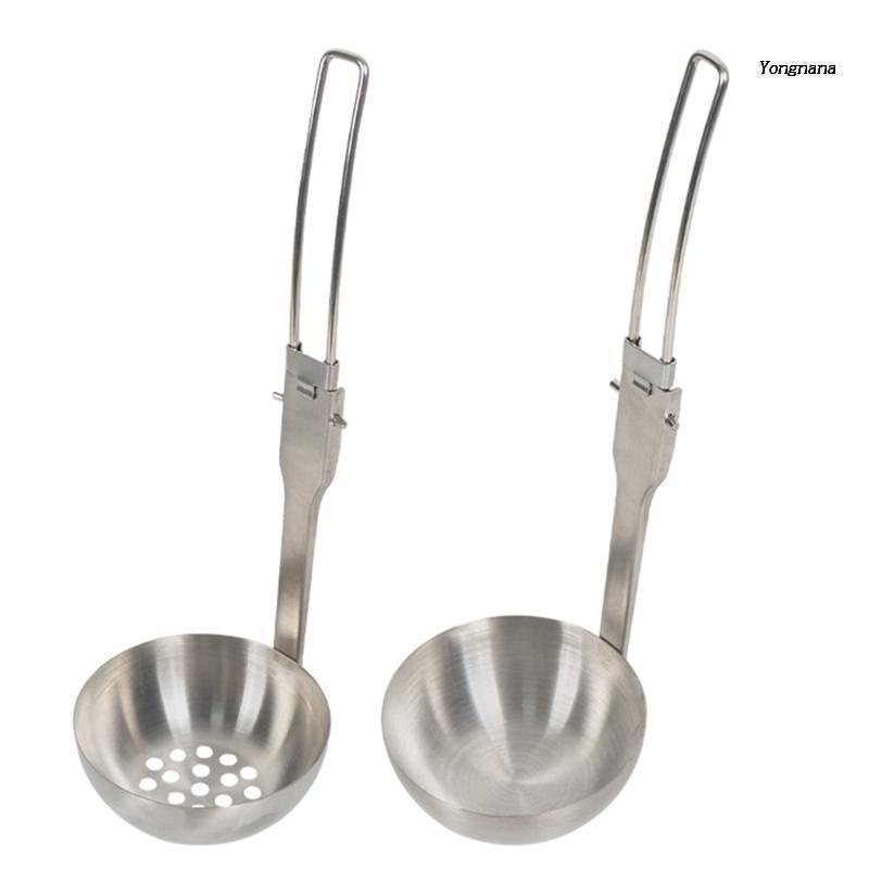 Muỗng / Vá Múc Canh Bằng Thép Không Gỉ Có Thể Gấp Gọn Tiện Lợi