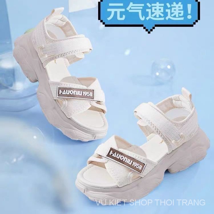 Giày Sandal Đế Dày Quai Dán Thời Trang Mùa Hè 2023 Phong Cách Mới Cho Nữ