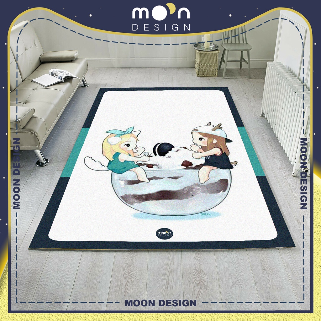 Thảm Trang Trí Moon Design Kpop Ca Sĩ Taeyeon SNSD Ăn Kem Decor Trải Sàn Phòng Ngủ Phòng Khách Văn Phòng