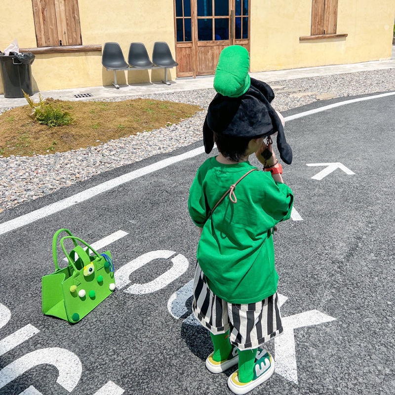 Áo Thun Ngắn Tay In Hình Voi Và Chữ Đơn Giản Phong Cách Hàn Quốc Thời Trang Mùa Hè Mới Cho Bé Trai