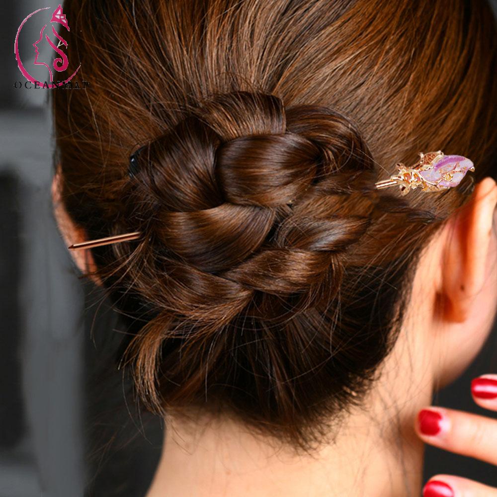 Trâm Cài Tóc Bằng Kim Loại Nhiều Màu Phong Cách Trung Hoa Dành Cho Nữ