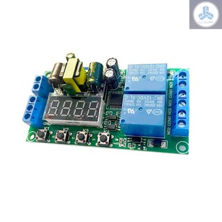 2 Channel Timer Delay Relay Module AC 220V LED Display 0.01s~999min Adjustable Pulse Trigger Power Off Circulation Timing Switch Circuit Automatic Control