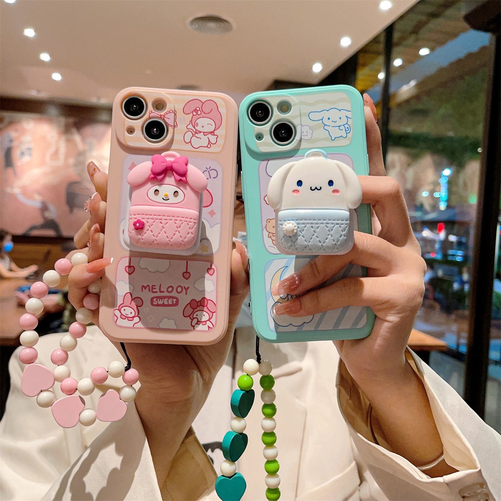 Sanrio Giá Đỡ Điện Thoại Có Thể Gập Lại Kèm Gương Hình Hello Kitty Cinnamonroll