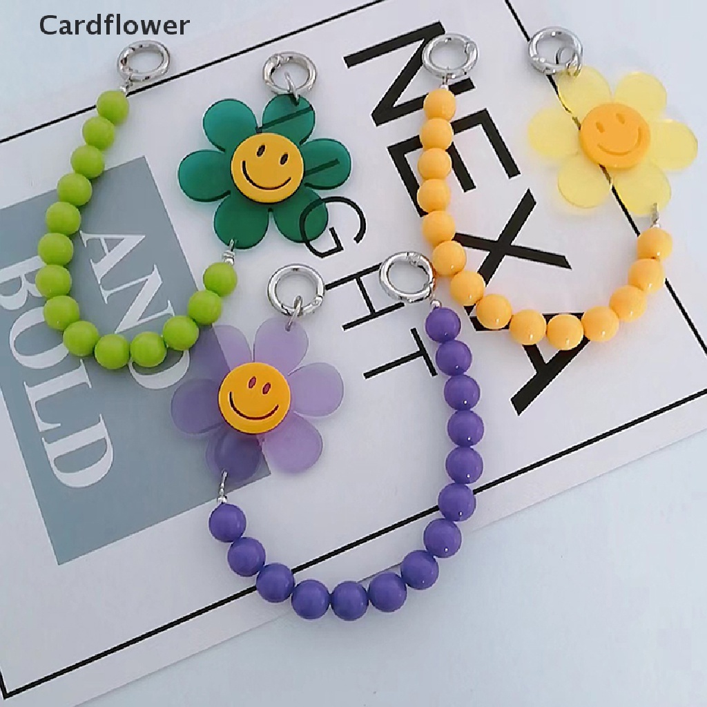 < Cardflower > Phụ Kiện Trang Sức Điện Thoại Hành Lý Hình Hoa Hướng Dương Mặt Cười Acrylic Màu Sắc Đa Dạng