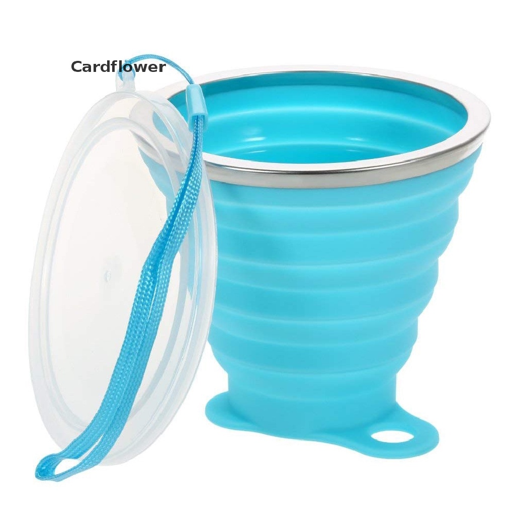 < Cardflower > Cốc Uống Nước Du Lịch Bằng Silicone Không BPA Gấp Lại Được 270ml