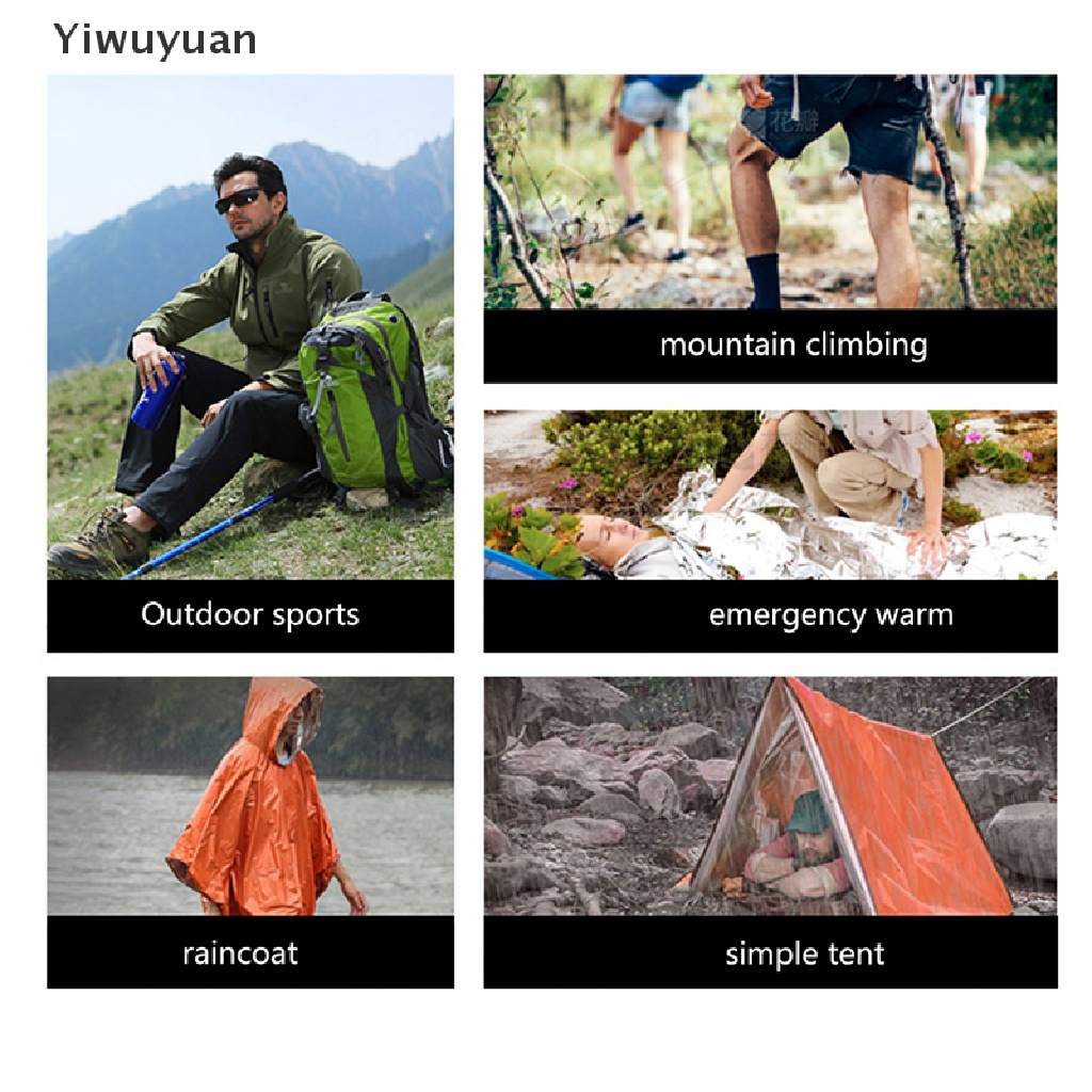 < Yiwuyuan > Chăn Sơ Cứu Cách Nhiệt Bằng Màng Polyester Dùng Khi Đi Cắm Trại Ngoài Trời