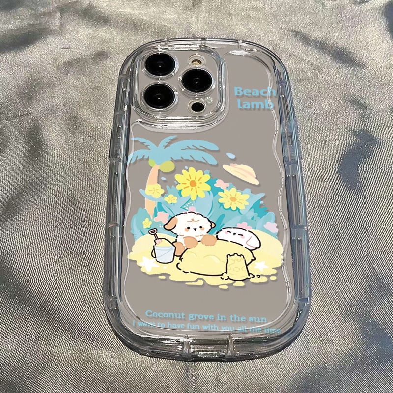 ✅Ốp Điện Thoại Dẻo Trong Suốt Họa Tiết Bãi Biển / Chú Chó Chống Sốc Cho Iphone12 Xr148P 11 / 7promax / Apple / xs 13 J8Y