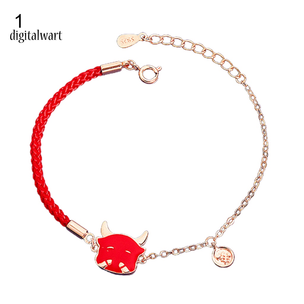 Kỹ Thuật Số| Vòng Tay Bện Dây Đỏ Thiết Kế Gia Súc Có Thể Điều Chỉnh Thời Trang Cho Nữ