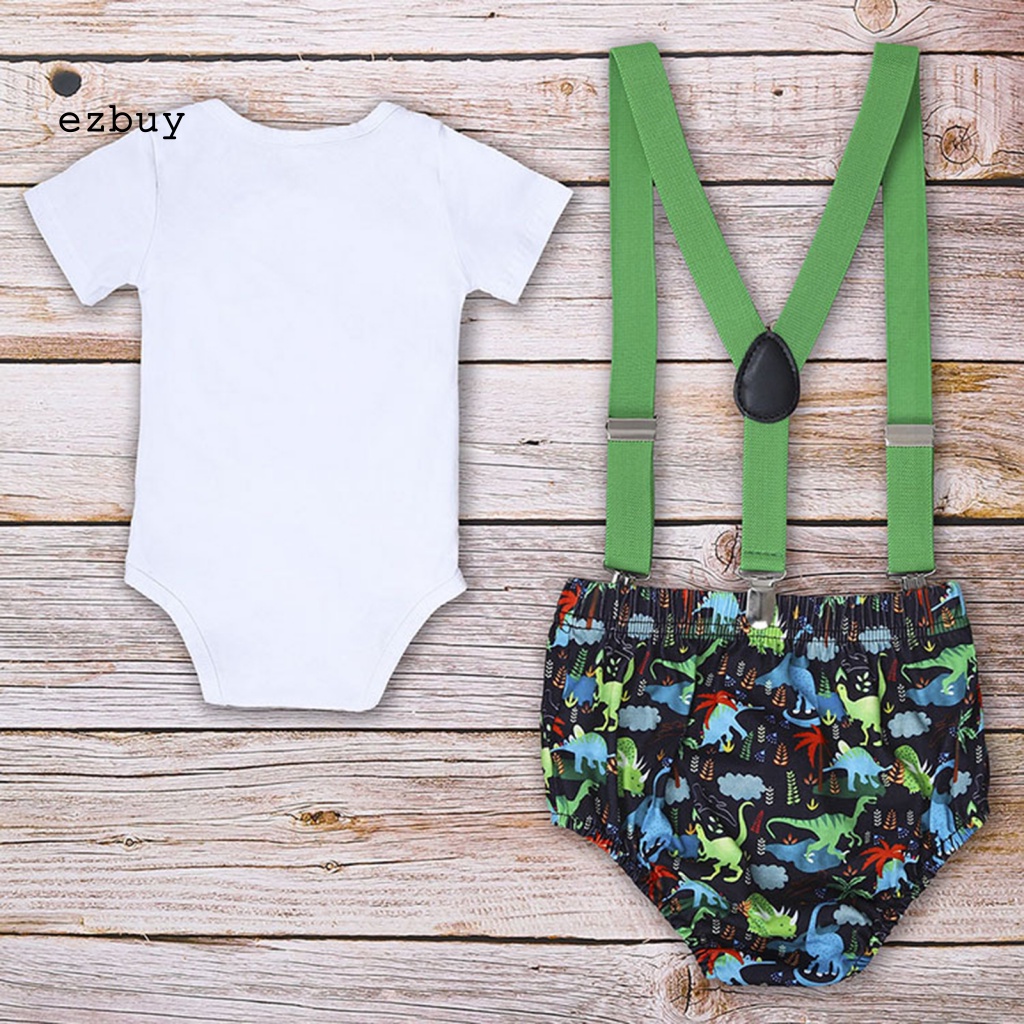 Bộ Áo Liền Quần Tay Ngắn Thoáng Khí In Họa Tiết Hoạt Hình Dễ Thương Thời Trang Cho Bé