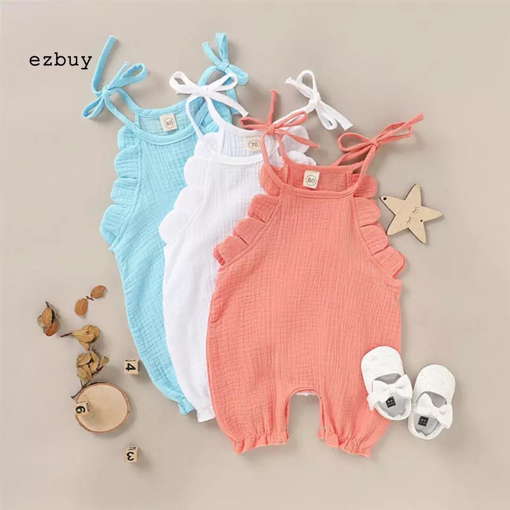 Bộ Áo Liền Quần Màu Trơn Không Tay Tùy Chỉnh Thời Trang Cho Bé Trai Và Gái