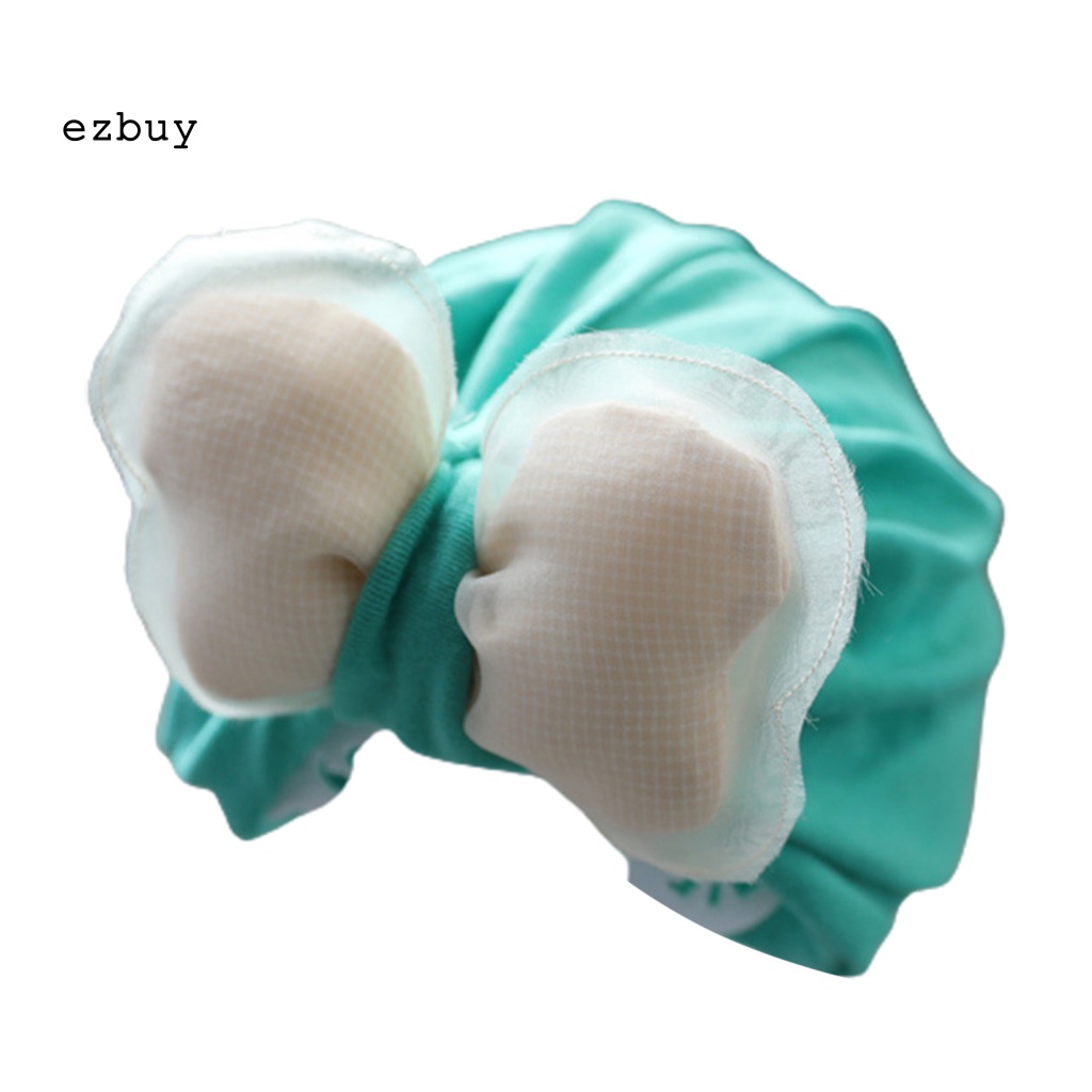 Mũ Cotton Trùm Đầu Đính Nơ Chống Nhăn Co Giãn Cho Bé
