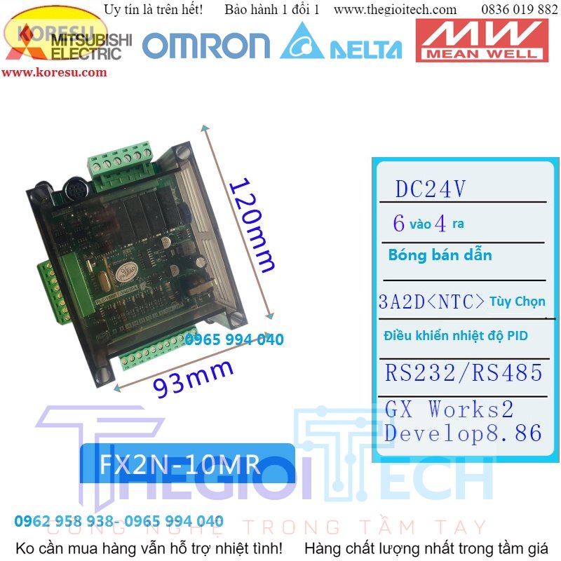 PLC board FX2N-14MT  ( 14MR ) CÓ VỎ (65312- 65313) - FX2N-14MT không đọc