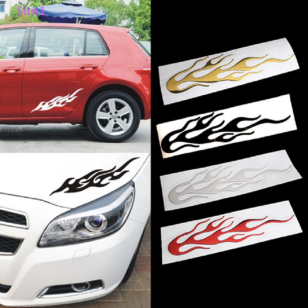 Đề Can Vinyl Phản Quang Họa Tiết Ngọn Lửa 3D Trang Trí Xe Hơi / Xe Máy Sun1