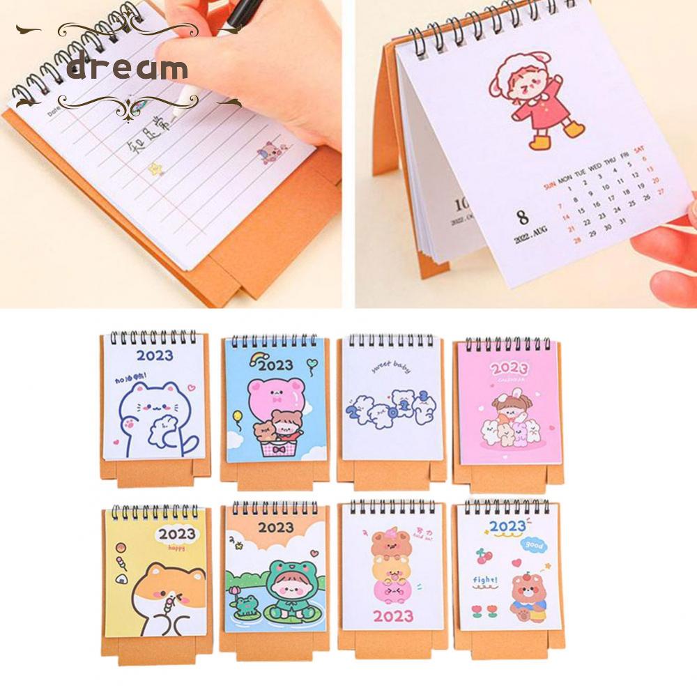 【DREAMLIFE】Memo Calendar Calendar Mini Calendar 2023 Daily Weekly Schedule Desk Calendar