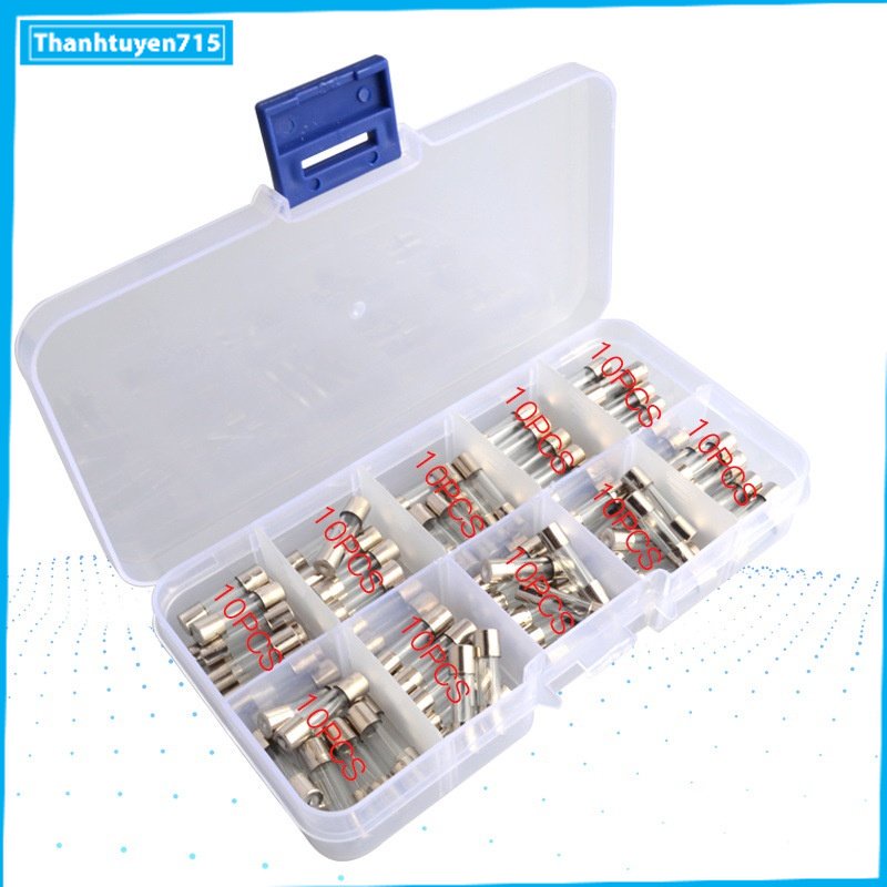 Bộ 100 cầu chì ống 5*20mm 0.2-20A