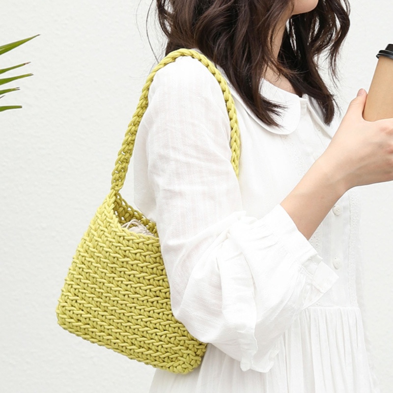 Túi đeo dưới cánh tay / Xách Tay Bằng Cotton Dệt Có Dây Rút Sang Trọng Thời Trang Mùa Hè Cho Nữ