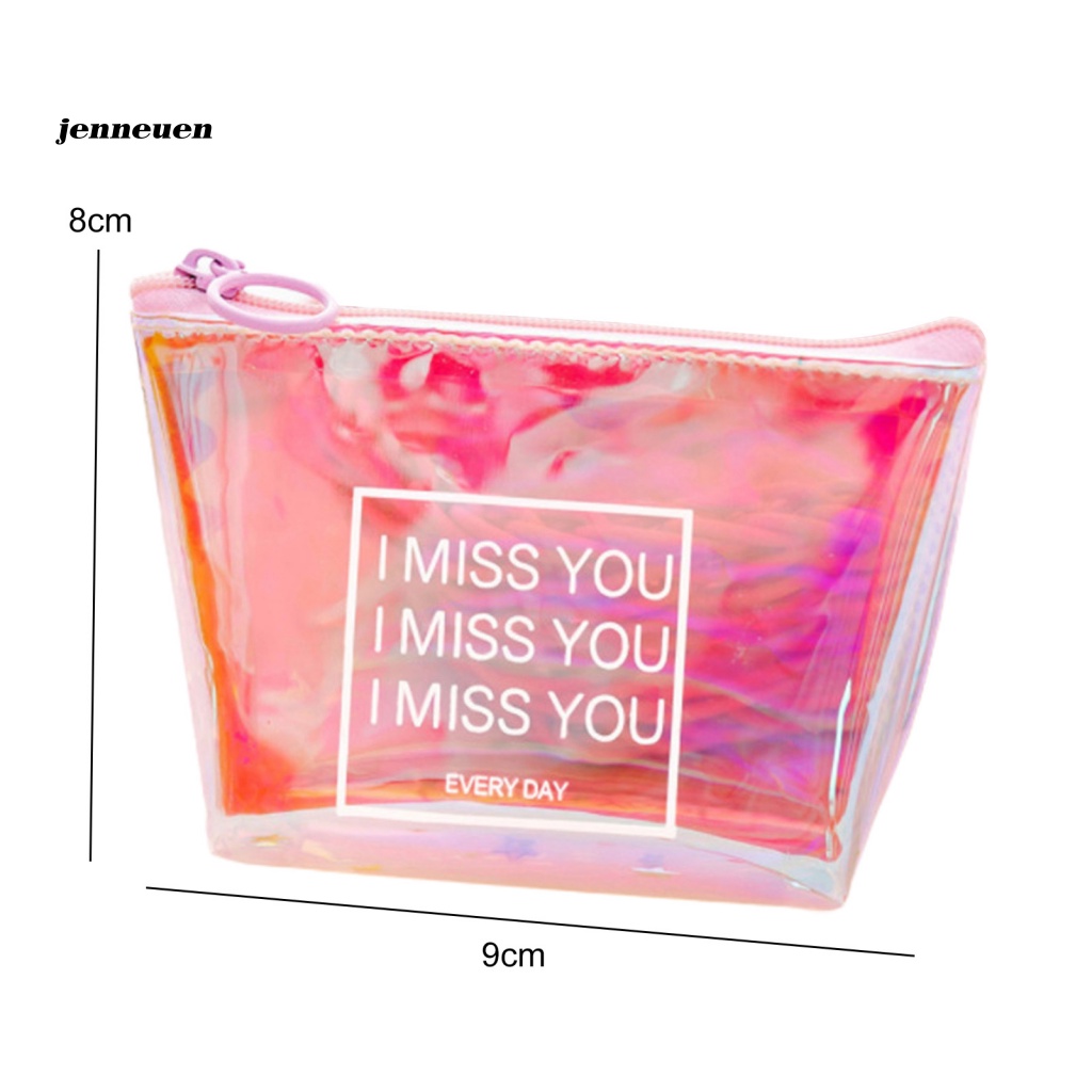 Túi Đựng Mỹ Phẩm / Tiền Xu / Trang Sức Cỡ Nhỏ Bề Mặt Mịn Có Khóa Kéo Thay Đổi Màu Sắc Chống Thấm Nước