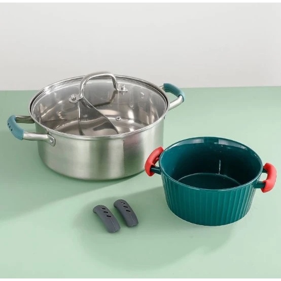 1 Cặp Tay Cầm Silicone Nhấc Nồi Chống Nóng / Bỏng / Trượt Tiện Dụng