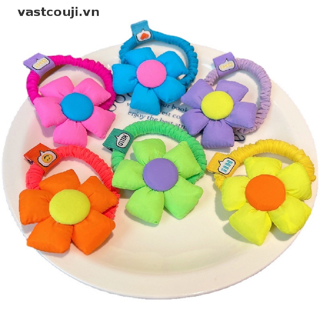 Dây Cột Tóc Co Giãn In Họa Tiết Hoa Nhiều Màu Sắc Cho Nữ