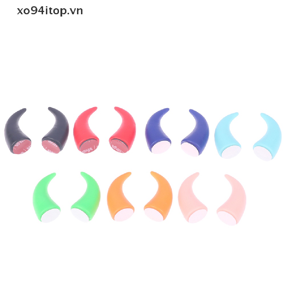 Set 2 Mũ Bảo Hiểm Bằng Silicon Hình Tai Mèo Trang Trí Xe Máy