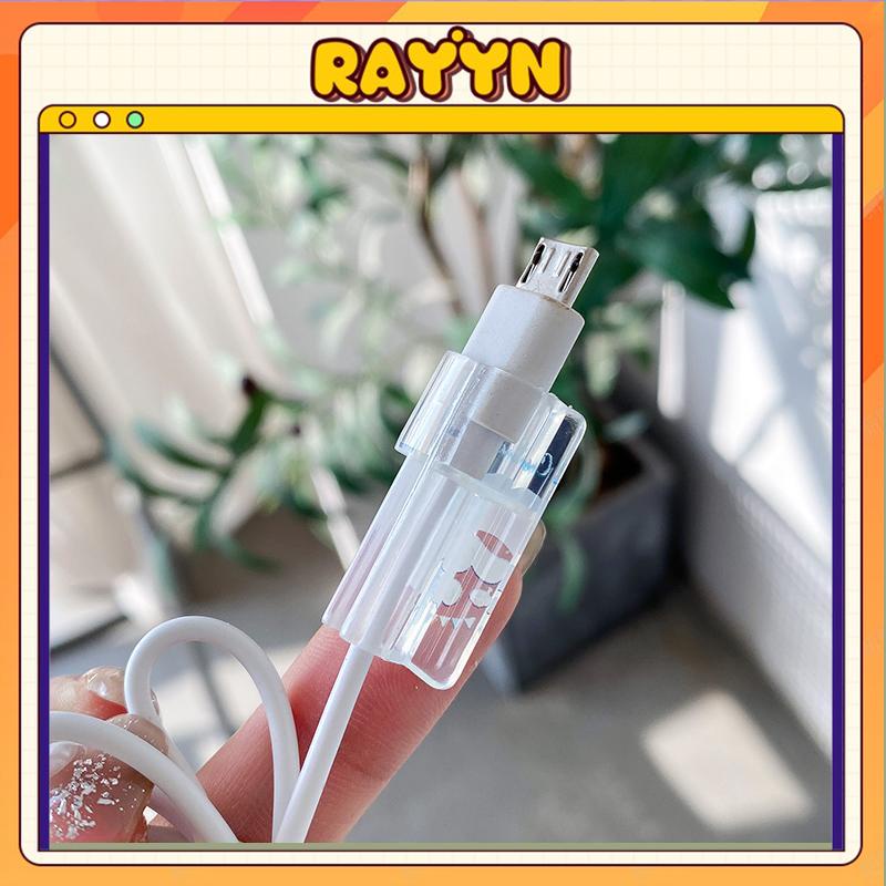 Phụ Kiện Bảo Vệ Đầu Dây Cáp Sạc USB Chống Gãy Hình Hoạt Hình Dễ Thương-RA