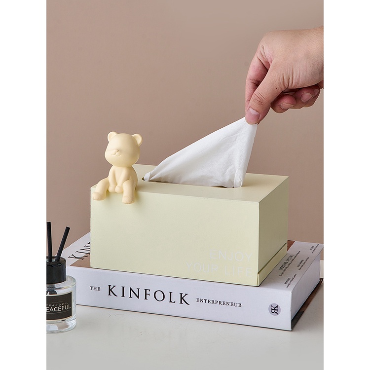 Decor phòng Hộp khăn giấy dễ thương đơn giản hiện đại nhà phòng khách bàn cà phê máy tính để bàn hộp lưu trữ hộp giấy sá