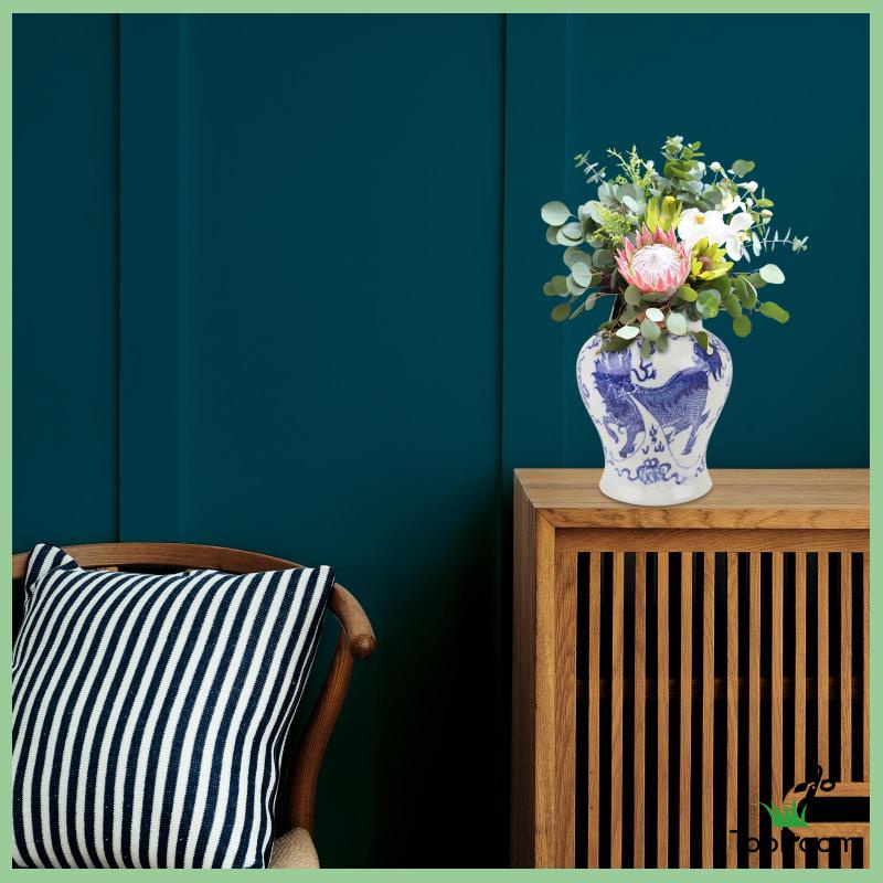 Hũ Gốm Đựng Gừng Màu Trắng Xanh Tiện Dụng