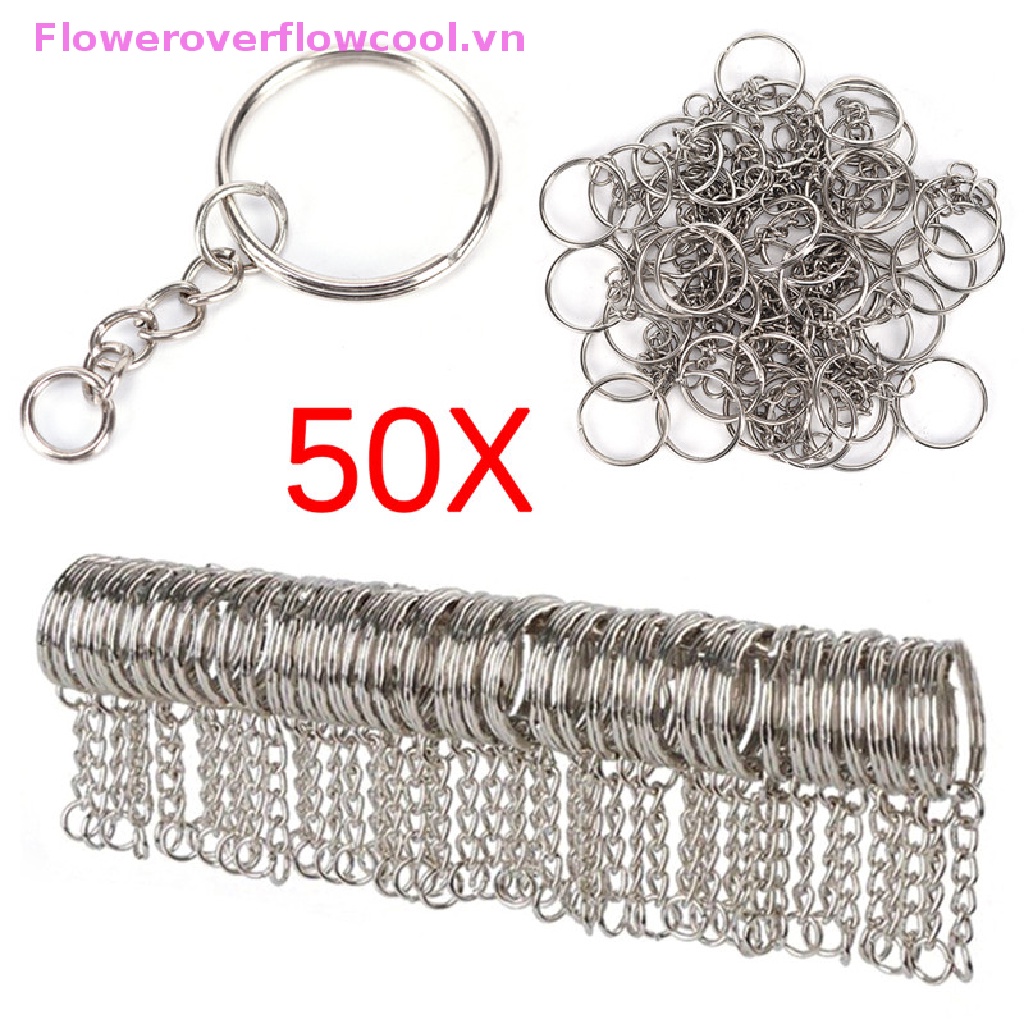 Set 50 Vòng Bạc Bóng 25mm Dùng Làm Móc Khóa DIY